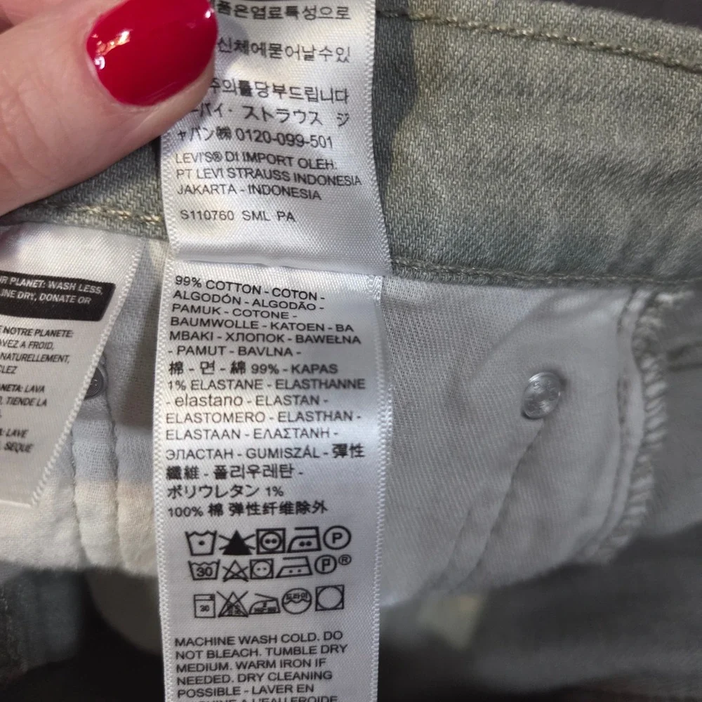 Levi's 512 Slim Taper Jeans Mens 32x34 Sage Green Denim Pants 28833-0614